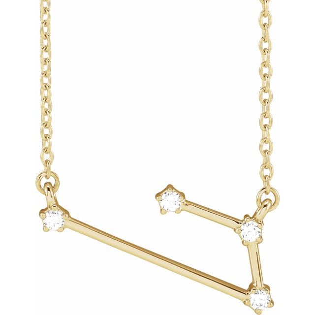 aries diamond constellation necklace in 14k gold