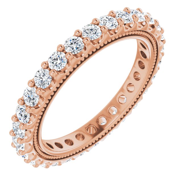 14K rose gold droplet diamond eternity band variant--14K-rose-gold variant--Diamond-Lab variant--4 variant--Diamond-Nat