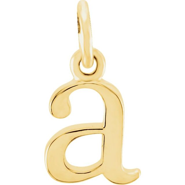 14K yellow gold Lowercase A Initial Charm