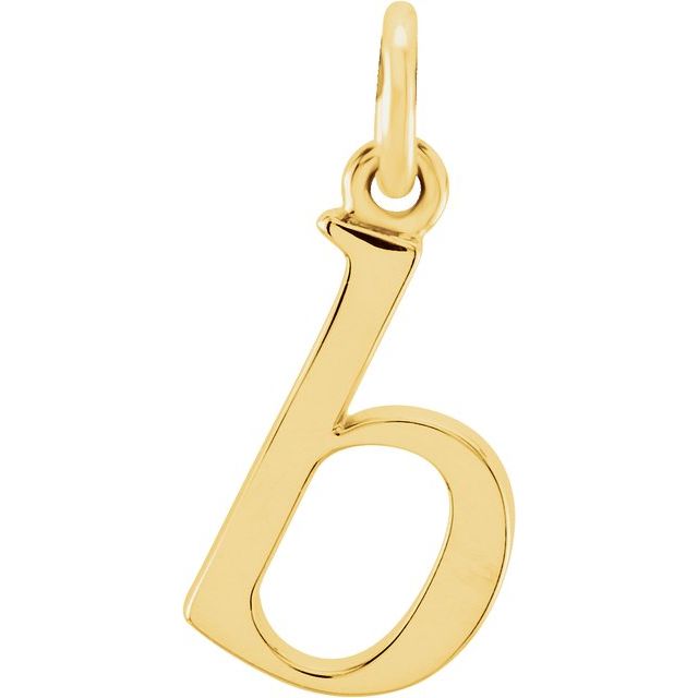 14K yellow gold Lowercase B Initial Charm variant--B variant--14K-yellow-gold