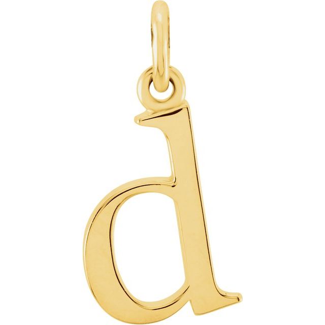 14K yellow gold Lowercase D Initial Charm