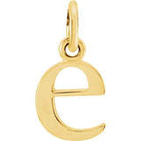 14K yellow gold Lowercase E Initial Charm variant--E variant--14K-yellow-gold
