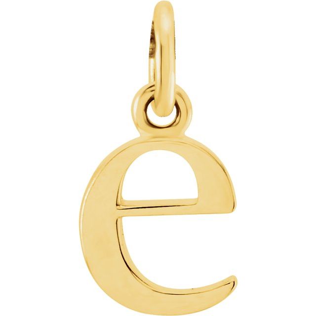 14K yellow gold Lowercase E Initial Charm