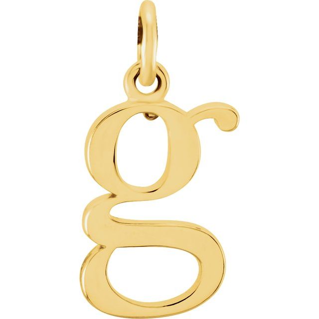 14K yellow gold Lowercase G Initial Charm