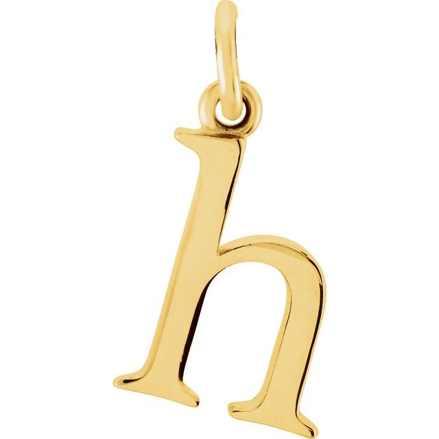 14K yellow gold Lowercase H Initial Charm