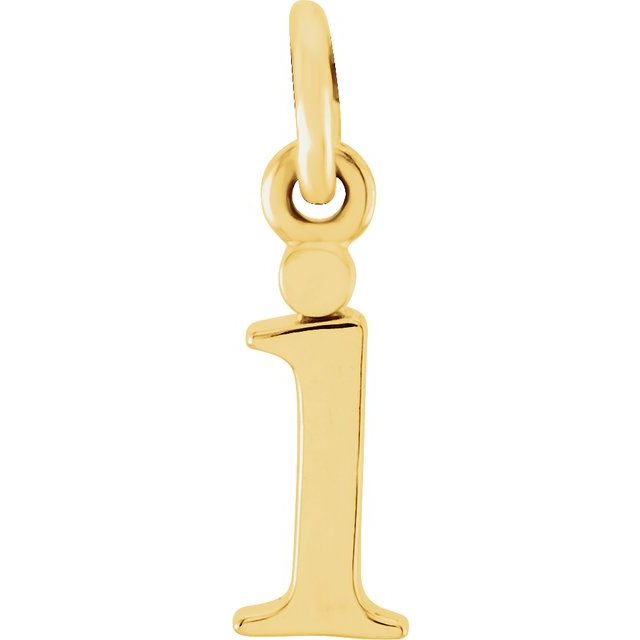 14K yellow gold Lowercase I Initial Charm