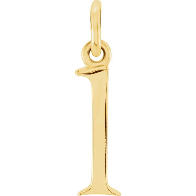 14K yellow gold Lowercase L Initial Charm