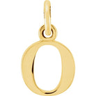 14K yellow gold Lowercase O Initial Charm