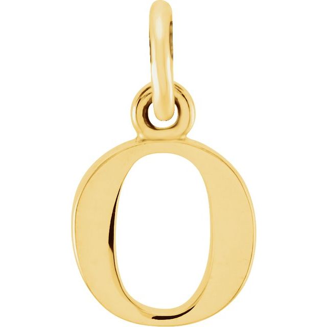 14K yellow gold Lowercase O Initial Charm