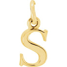 14K yellow gold Lowercase S Initial Charm