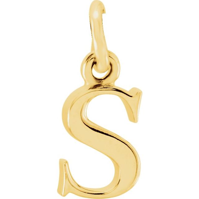 14K yellow gold Lowercase S Initial Charm