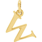 14K yellow gold Lowercase W Initial Charm