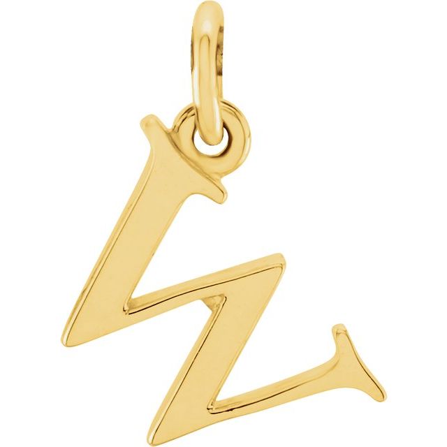 14K yellow gold Lowercase W Initial Charm