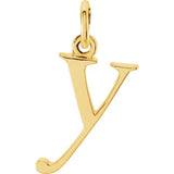 14K yellow gold Lowercase Y Initial Charm variant--Y variant--14K-yellow-gold