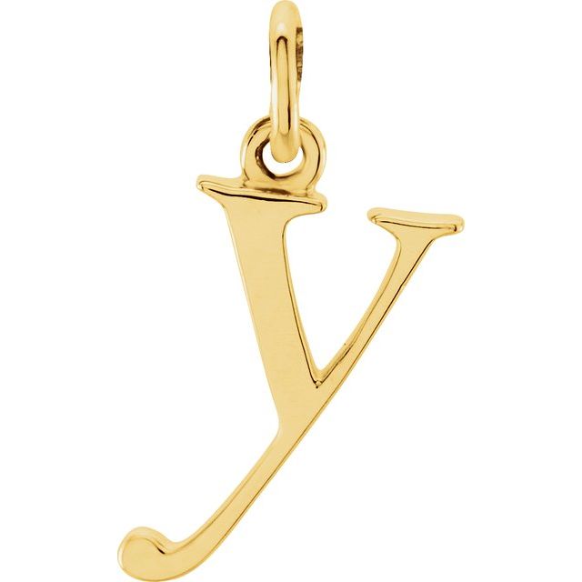14K yellow gold Lowercase Y Initial Charm