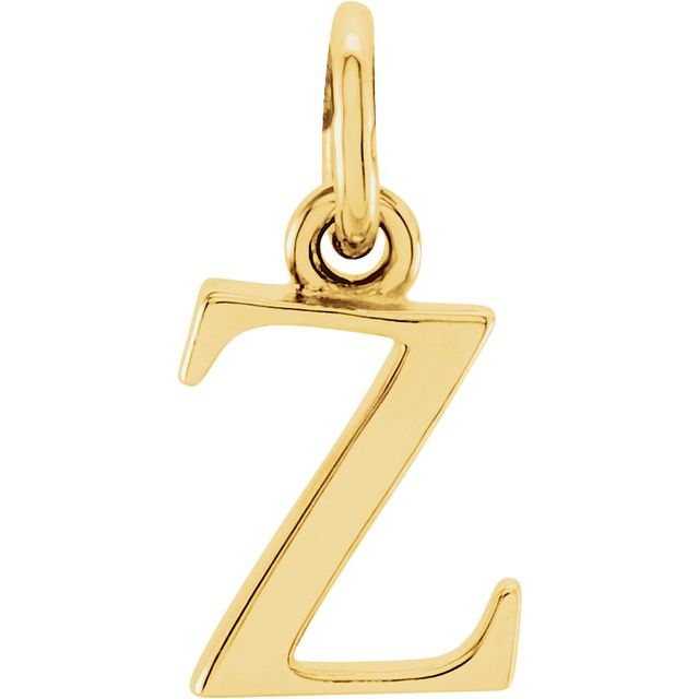14K yellow gold Lowercase Z Initial Charm
