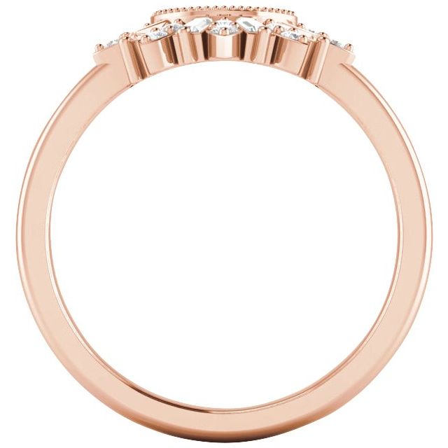 Side View of a Fan Diamond Contour Ring in Rose Gold variant--14K-rose-gold