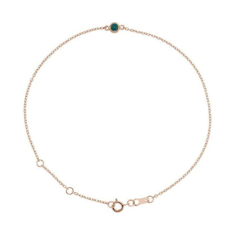 Alexandrite / Jun 14K rose gold bracelet, Alexandrite / Jun 14K rose gold birthstone bracelet, Alexandrite / Jun 14K rose gold gemstone bracelet