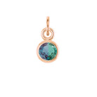 Alexandrite birthstone charm bezel-set in 14k rose gold — mystical color-shifting gemstone for jewelry.