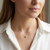 Handmade 14K white gold-Alexandrite-Birthstone Charm Necklace makes a perfect birthstone gift