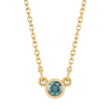Bezel-set alexandrite birthstone necklace in 14K yellow gold, product view variant--14K-yellow-gold variant--Emerald