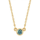 Bezel-set alexandrite birthstone necklace in 14K yellow gold, product view variant--14K rose gold