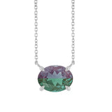 East West Oval 14K white gold Necklace in Alexandrite variant--14K-white-gold variant--Alexandrite