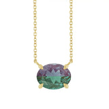 East West Oval 14K yellow gold Necklace in Alexandrite variant--14K-yellow-gold variant--Alexandrite