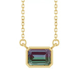 East West Emerald-Cut 14K yellow gold Necklace in Alexandrite variant--14K-yellow-gold variant--Alexandrite