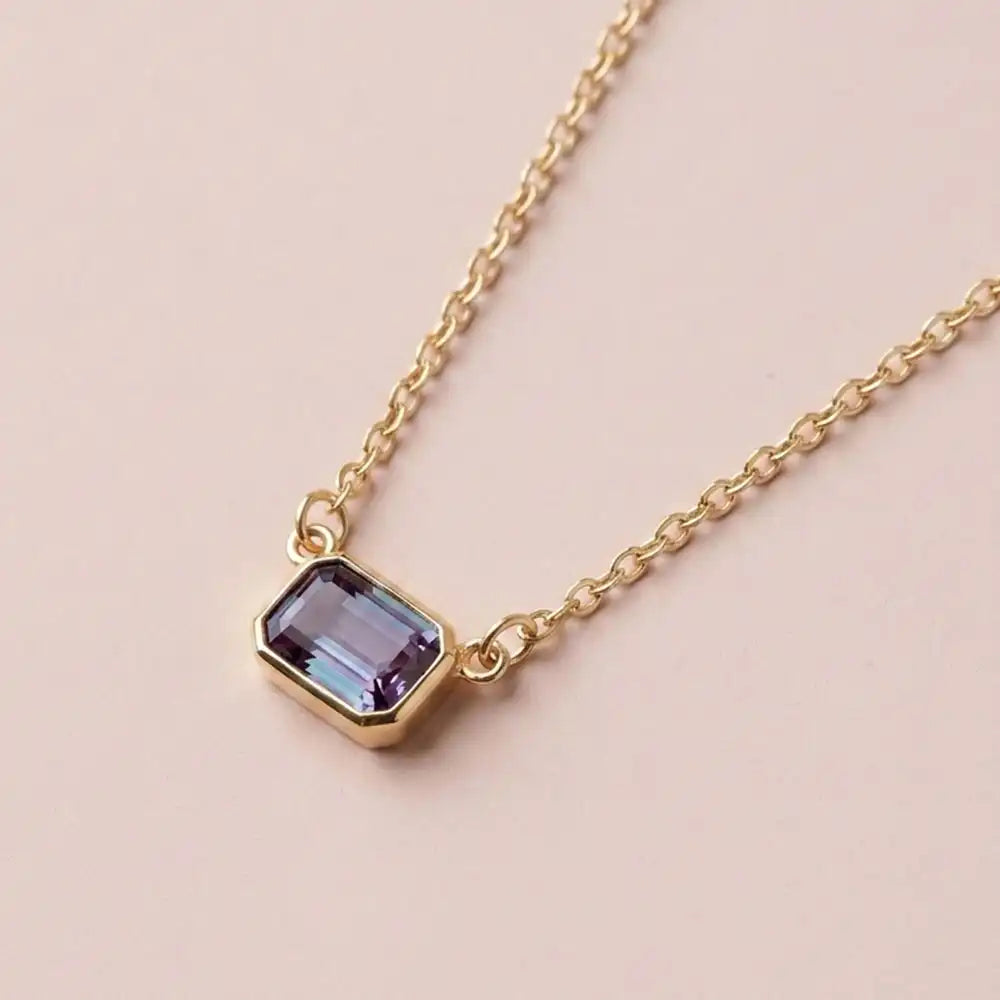 East West alexandrite necklace in 14K yellow gold variant--14K-yellow-gold variant--14K-white-gold variant--14K-rose-gold variant--Sterling-silver variant--Alexandrite