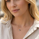 June birthstone necklace with color-shifting alexandrite shown on model variant--14K-yellow-gold variant--14K-white-gold variant--14K-rose-gold variant--Sterling-silver variant--Alexandrite