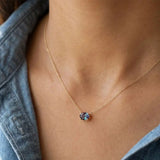Oval alexandrite prong-set necklace on fine gold chain on model variant--14K-rose-gold variant--14K-white-gold variant--14K-yellow-gold variant--Sterling-silver variant--Alexandrite