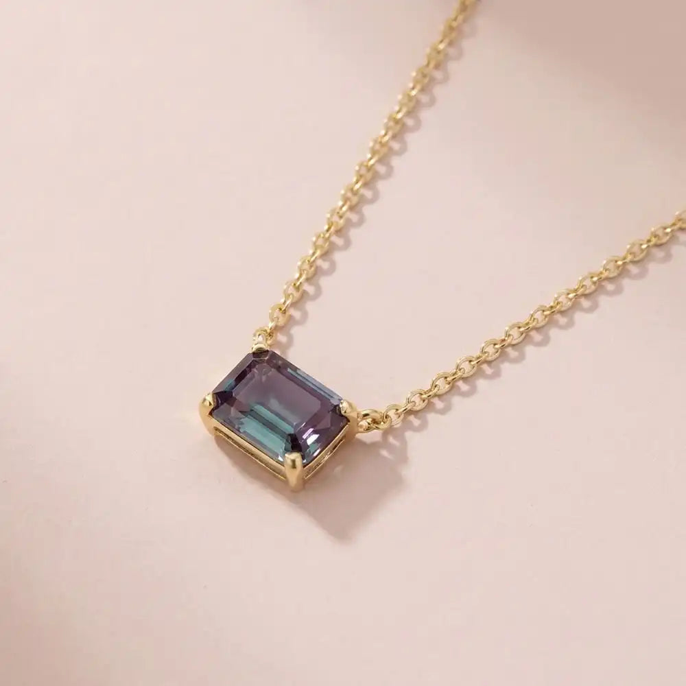 Gold Alexandrite necklace variant--14K-yellow-gold variant--14K-white-gold variant--14K-rose-gold variant--Sterling-silver