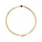 Amethyst link bracelet in solid gold with 5mm ethically sourced stone