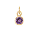 February Amethyst birthstone charm in 14k gold — elegant, meaningful gift jewelry.