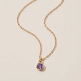 Amethyst birthstone necklace — crafted in 14K gold with a vivid birthstone centerpiece
