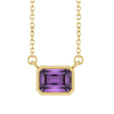 East West Emerald-Cut 14K yellow gold Necklace in Amethyst variant--14K-yellow-gold variant--Amethyst