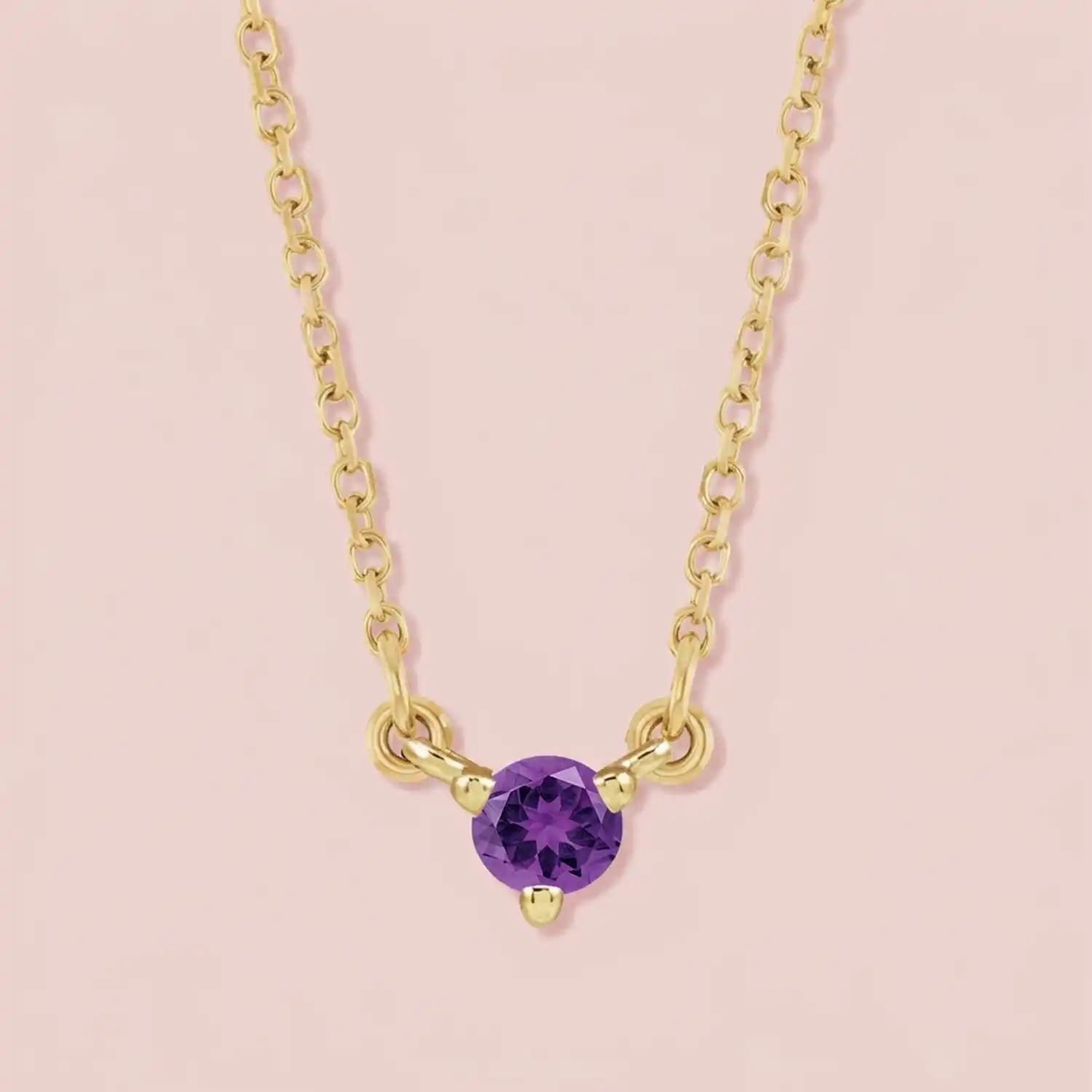 Mini amethyst necklace in 14K gold variant--14K-rose-gold, variant--14K-yellow-gold, variant--14K-white-gold, variant--Sterling-silver