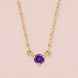 Mini amethyst necklace in 14K gold variant--14K-rose-gold, variant--14K-yellow-gold, variant--14K-white-gold, variant--Sterling-silver