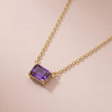 emerald-cut amethyst necklace in 14K yellow gold variant-14K-yellow-gold variant-14K-white-gold variant-14K-rose-gold variant-Sterling-silver