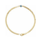 Aquamarine link bracelet in solid gold with 5mm ethically sourced stone