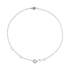 Aquamarine / Mar 14K white gold bracelet, Aquamarine / Mar 14K white gold birthstone bracelet, Aquamarine / Mar 14K white gold gemstone bracelet