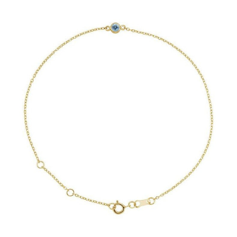 Aquamarine / Mar 14K yellow gold bracelet, Aquamarine / Mar 14K yellow gold birthstone bracelet, Aquamarine / Mar 14K yellow gold gemstone bracelet