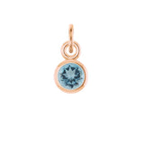 Aquamarine birthstone charm in 14k rose gold — delicate blue gemstone for personalized jewelry. variant--Aquamarine variant--14K-rose-gold variant--Swiss-Topaz