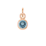 Delicate bezel-set aquamarine charm symbolizing March's birthstone in fine gold variant--14K-rose-gold