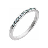 Aquamarine-Birthstone Stackable Band-14K white gold variant--Aquamarine variant--14K-white-gold