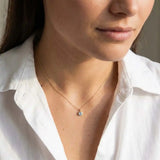 Aquamarine birthstone necklace, crafted in 14K gold with a vivid birthstone centerpiece