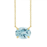 East West Oval 14K yellow gold Necklace in Aquamarine variant--14K-yellow-gold variant--Aquamarine