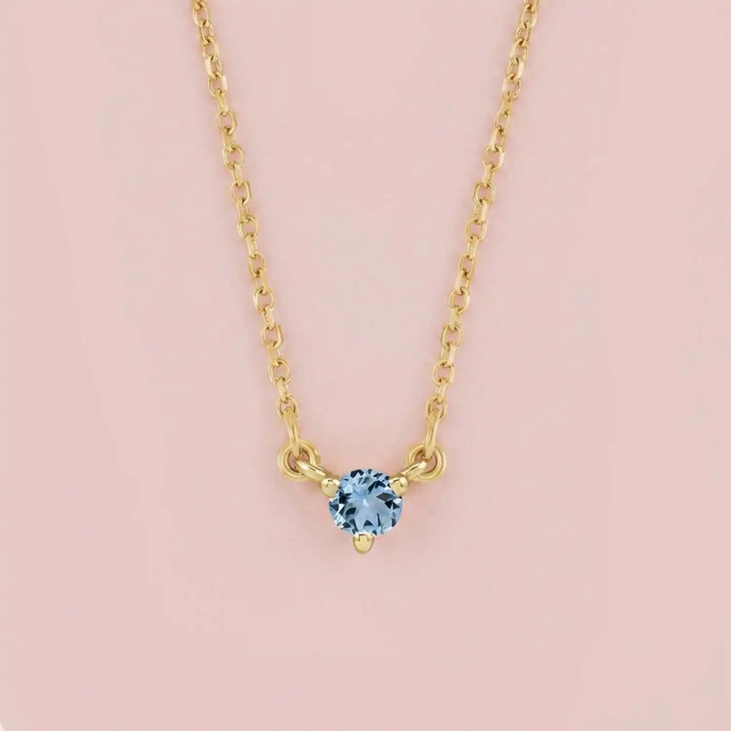 Mini aquamarine necklace in 14K gold variant--14K-rose-gold, variant--14K-yellow-gold, variant--14K-white-gold, variant--Sterling-silver
