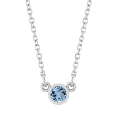 Made to order bezel-set birthstone necklace variant--Sterling-silver
